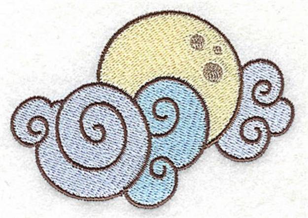 Picture of Moon And Clouds Machine Embroidery Design