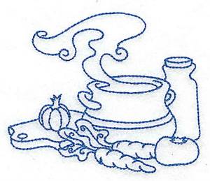 Picture of Soup Bowl With Vegetables Machine Embroidery Design