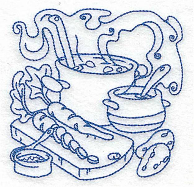Picture of Stew Pot & Vegetables Machine Embroidery Design