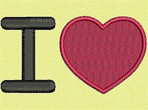 Picture of I Love Heart Machine Embroidery Design