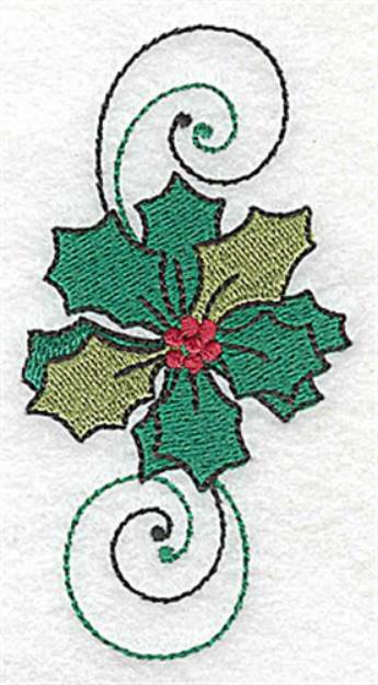 Picture of Holly With Swirls Machine Embroidery Design