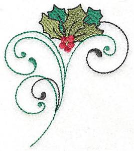 Picture of Holly Swirl Bouquet Machine Embroidery Design