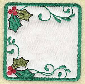 Picture of Holly in Square Applique Machine Embroidery Design