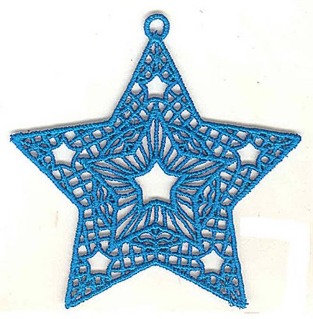 Picture of FSL Star Ornament Machine Embroidery Design