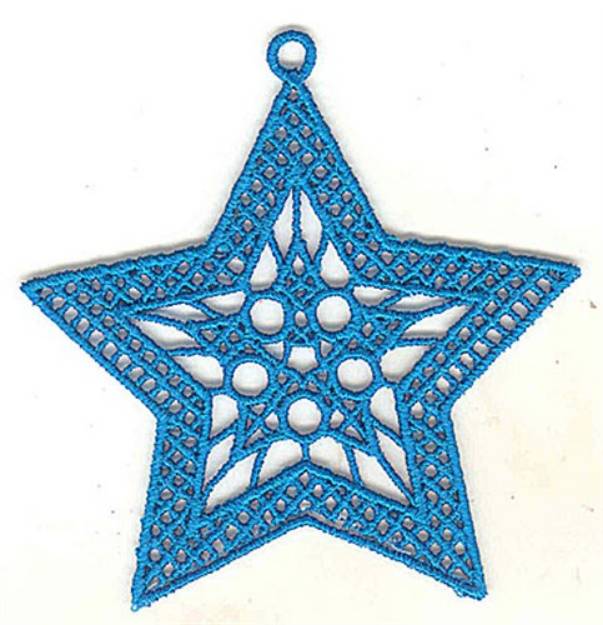 Picture of FSL Blue Star Decoration Machine Embroidery Design