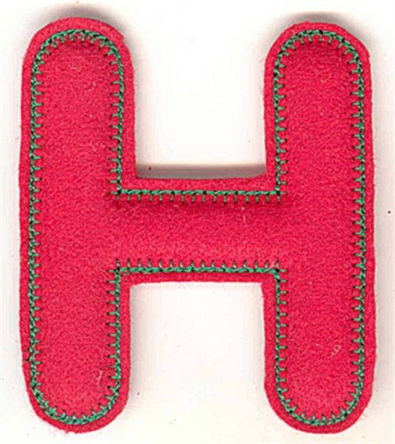 Picture of Puffy Felt H Machine Embroidery Design