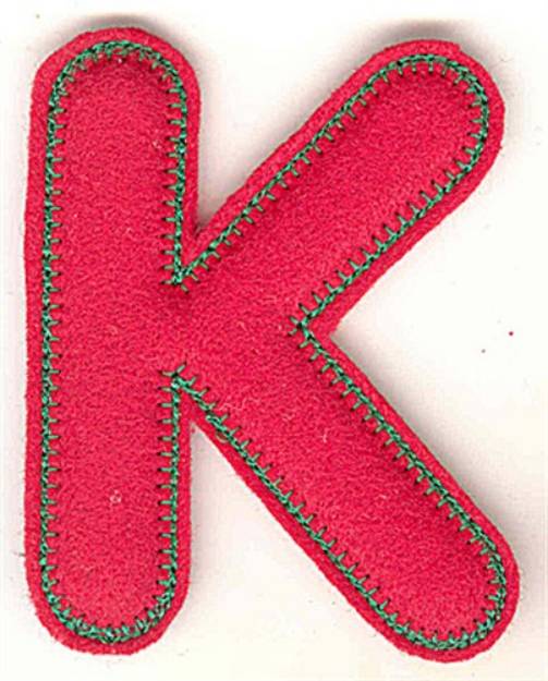 Picture of Puffy Felt K Machine Embroidery Design