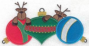 Picture of Applique Deco Reindeers Machine Embroidery Design