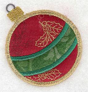 Picture of Applique Christmas Ornament Machine Embroidery Design