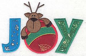 Picture of Applique Joy Reindeer Machine Embroidery Design