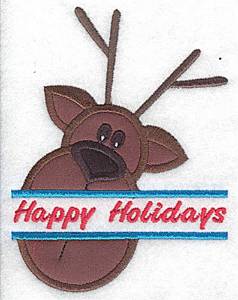 Picture of Reindeer Head Applique Machine Embroidery Design