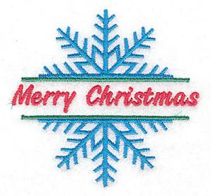 Picture of Merry Christmas Snowflake Machine Embroidery Design