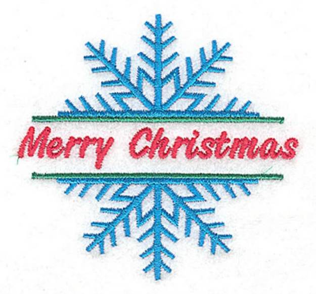 Picture of Merry Christmas Snowflake Machine Embroidery Design