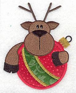 Picture of Reindeer Ornament Applique Machine Embroidery Design