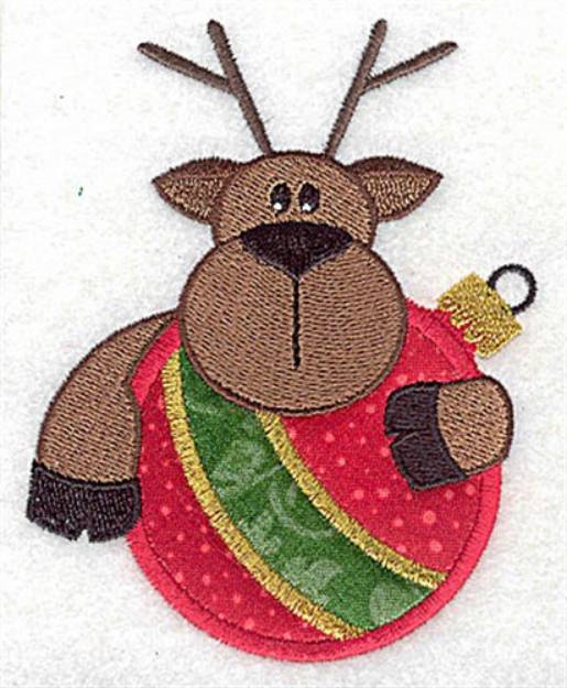 Picture of Reindeer Ornament Applique Machine Embroidery Design