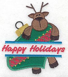 Picture of Happy Holidays Applique Machine Embroidery Design