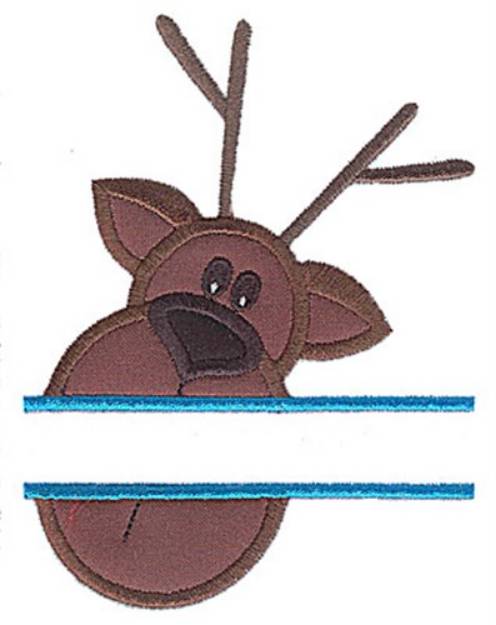 Picture of Reindeer Split Applique Machine Embroidery Design