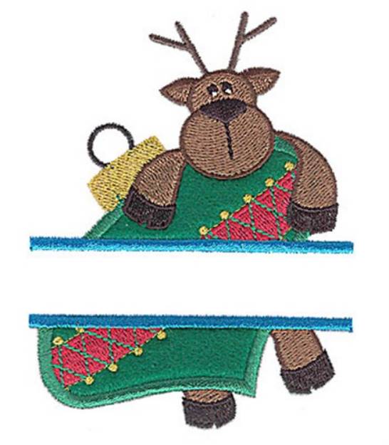 Picture of Reindeer Split Applique Machine Embroidery Design