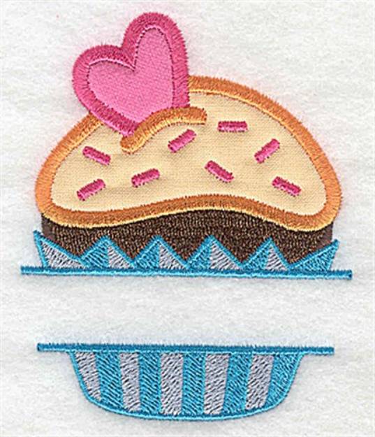 Picture of Cupcake Split Frame Machine Embroidery Design