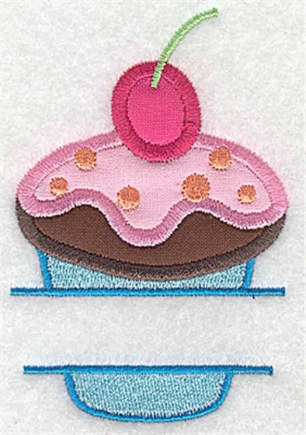 Picture of Cherry Cupcake Frame Machine Embroidery Design