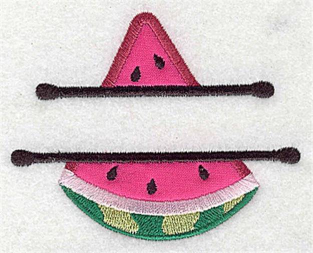 Picture of Watermelon Applique Frame Machine Embroidery Design