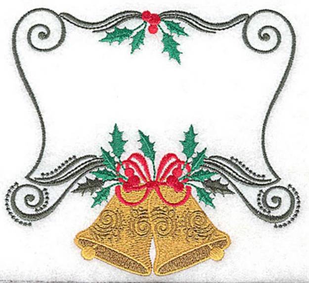 Picture of Christmas Bell Frame Machine Embroidery Design