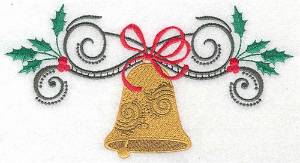 Picture of Swirly Christmas Bell Machine Embroidery Design