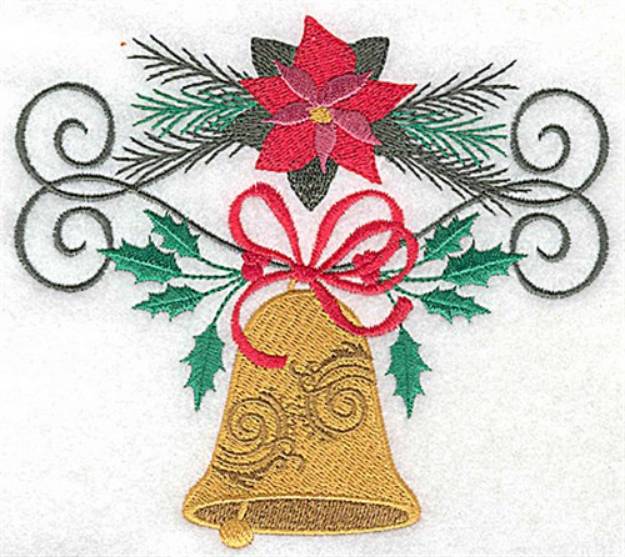 Picture of Poinsettia & Bell Machine Embroidery Design