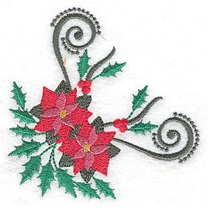 Picture of Poinsettia Corner Machine Embroidery Design