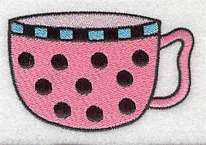 Picture of Polka Dot Teacup Machine Embroidery Design