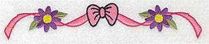 Picture of Flower & Ribbon Edge Machine Embroidery Design