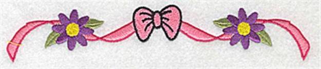 Picture of Flower & Ribbon Edge Machine Embroidery Design