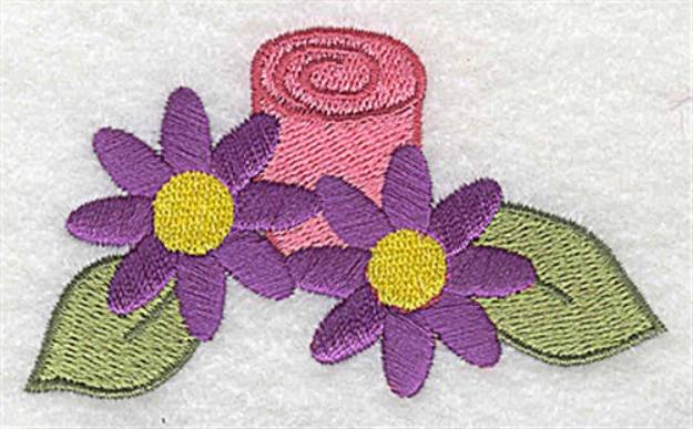 Picture of Flowers & Candle Machine Embroidery Design