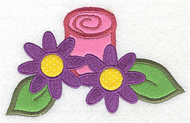 Picture of Flower & Candle Applique Machine Embroidery Design