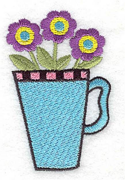 Picture of Flowers In Mug Machine Embroidery Design