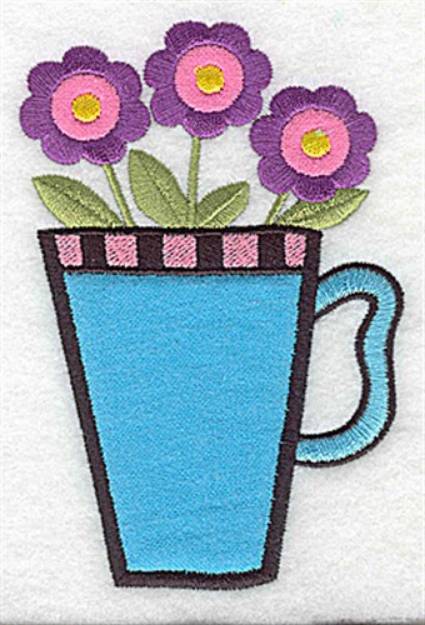 Picture of Three Flowers Applique Machine Embroidery Design