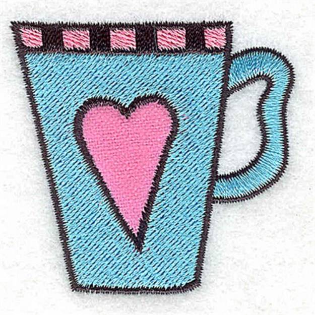 Picture of Teacup With Heart Machine Embroidery Design
