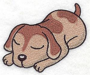 Picture of Sleeping Puppy Machine Embroidery Design