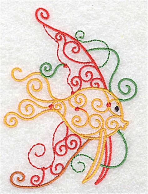 Picture of Swirly Fish Machine Embroidery Design