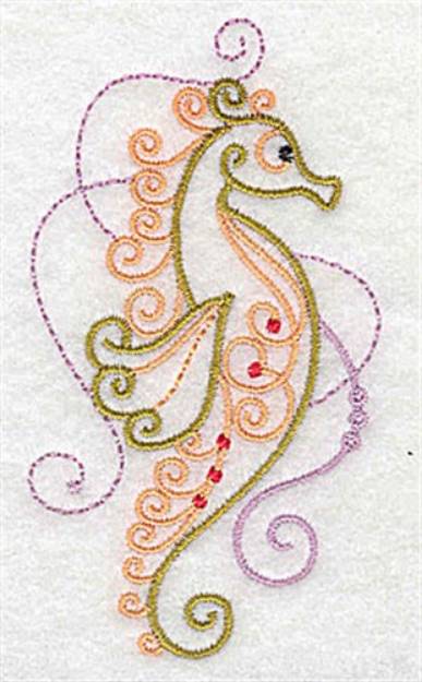 Picture of Swirly Seahorse Machine Embroidery Design