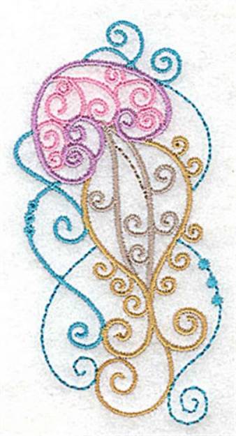 Picture of Swirly Jellyfish Machine Embroidery Design