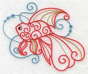Picture of Goldfish Of Swirls Machine Embroidery Design