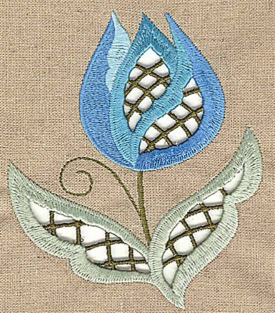 Picture of Cutwork Lotus Stem Machine Embroidery Design