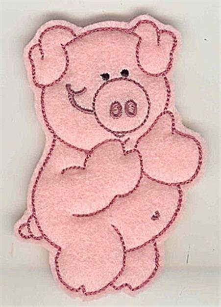 Picture of Feltie Piggy Machine Embroidery Design