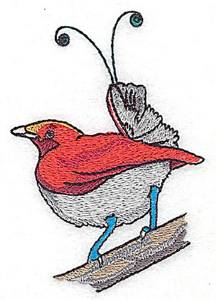Picture of Swirl Taiil Bird Machine Embroidery Design