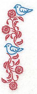 Picture of Posies and Bluebirds Machine Embroidery Design