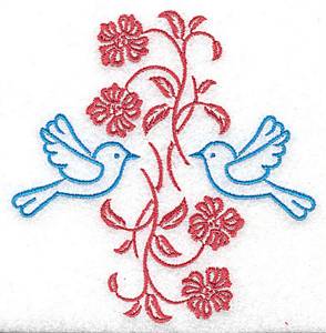 Picture of Twin Bluebird Border Machine Embroidery Design