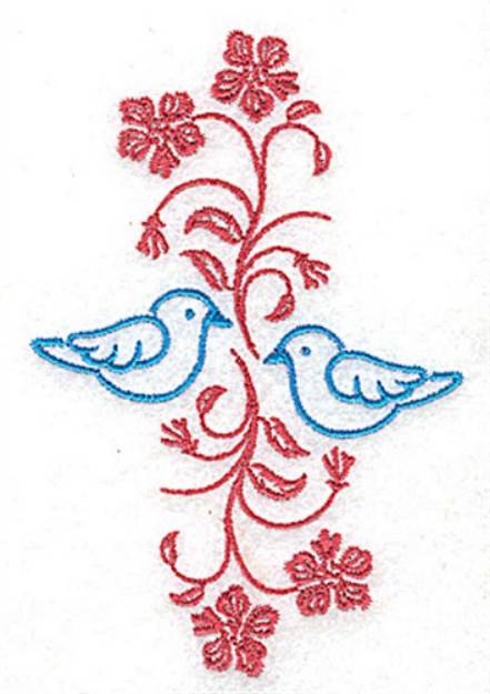 Picture of Bluebirds On A Vine Machine Embroidery Design