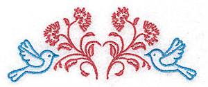 Picture of Posies & Bird Motif Machine Embroidery Design