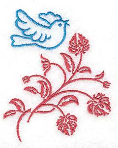 Picture of Flying Over Flowers Machine Embroidery Design